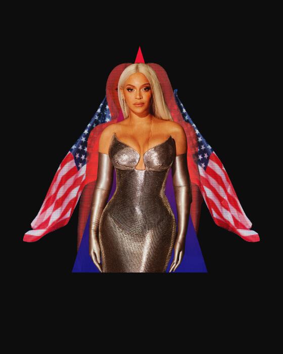 Beyonce and American Flags.