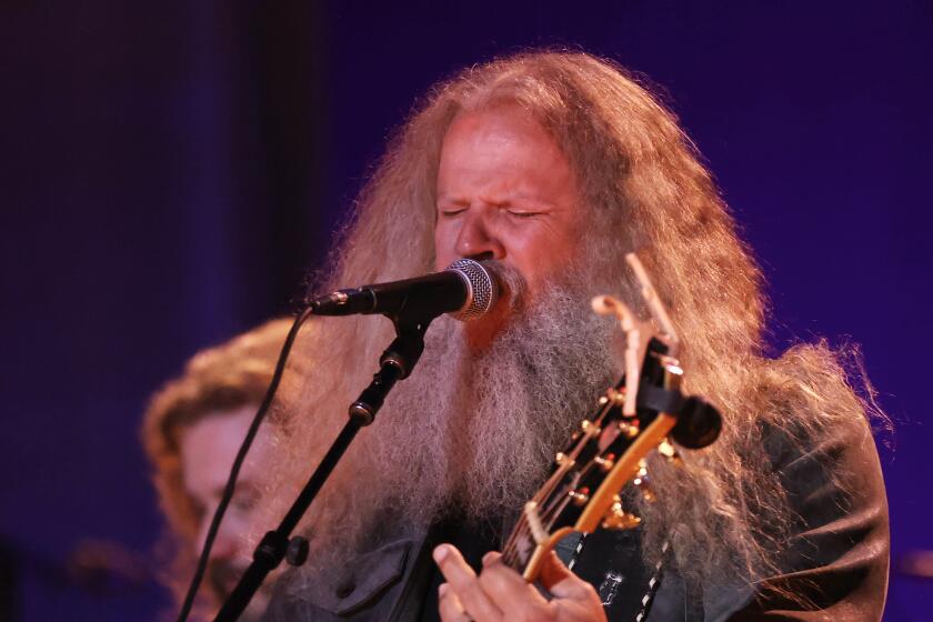 INGLEWOOD, CA OCTOBER 17, 2024 - Jamey Johnson performs onstage at "Life Is a Carnival: A Musical Celebration of Robbie Robertson" held at the Kia Forum on October 17, 2024 in Los Angeles, California. (Michael Blackshire/Los Angeles Times)