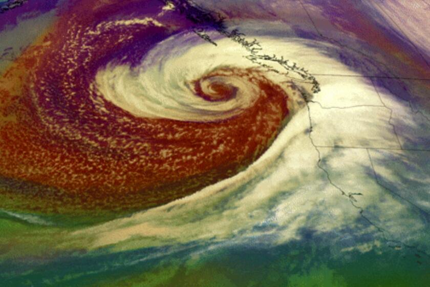 NOAA’s GOES West satellite captured enhanced color imagery of a powerful mid-latitude cyclone and accompanying atmospheric river impacting northern California, the Pacific Northwest, and British Columbia from Nov. 19–20, 2024. This weather system has been bringing strong winds, heavy rain, and mountain snow across the region, increasing the risk of flash floods, rock slides and debris flows.