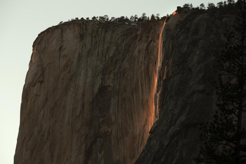 'Firefall' is seen at Yosemite National Park on February 23, 2022 in Yosemite, California.