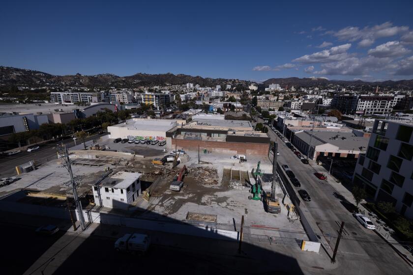 Los Angeles, CA - October 29: A Cemex cement plant that opened in the 1920s on the border between West Hollywood and Hollywood has closed and is being dismantled on Tuesday, Oct. 29, 2024 in Los Angeles, CA. (Brian van der Brug / Los Angeles Times)