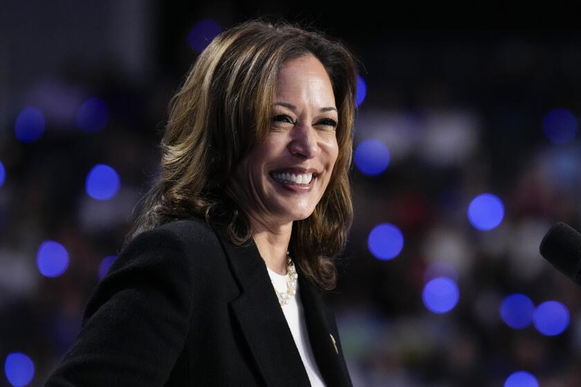 Democratic presidential nominee Vice President Kamala Harris speaks during a campaign rally at Bojangles Coliseum, in Charlotte, N.C., Thursday, Sept. 12, 2024. (AP Photo/Jacquelyn Martin)