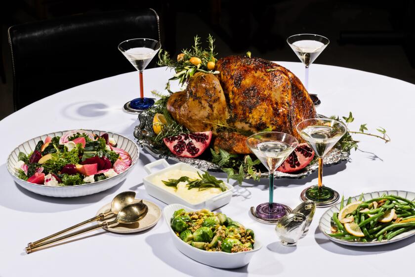 A spread of Thanksgiving dishes