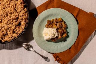 LOS ANGELES, CA - OCTOBER 30: Oatmeal whole wheat topped apple crisp in Los Angeles, CA. (Catherine Dzilenski / For The Times)