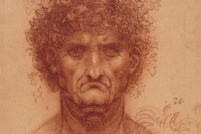 Leonardo da Vinci, "The bust of a man, the head of a lion," circa 1510, red chalk